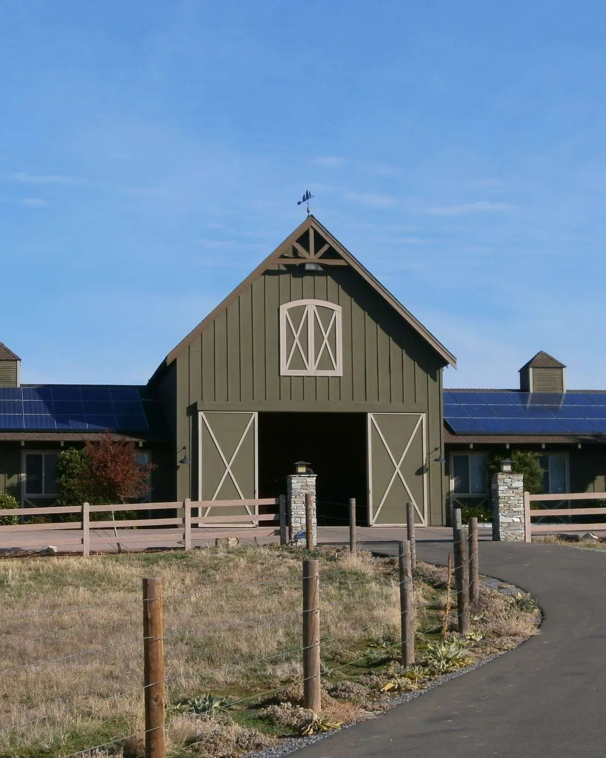A large solar array installed across a Northern California property