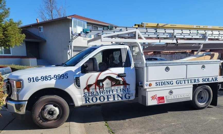 Straight Line Roofing Truck