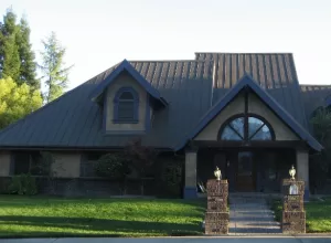 residential home with new metal roof installation in Sacramento