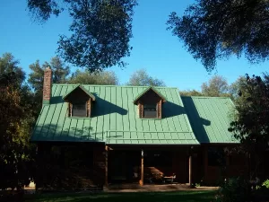 Cabin with Green Metal Roof