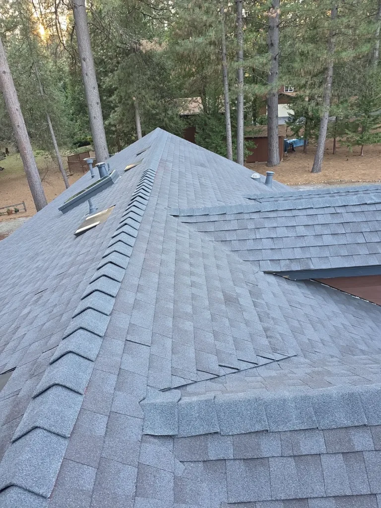 Newly installed asphalt shingles on a residential home in Rancho Cordova
